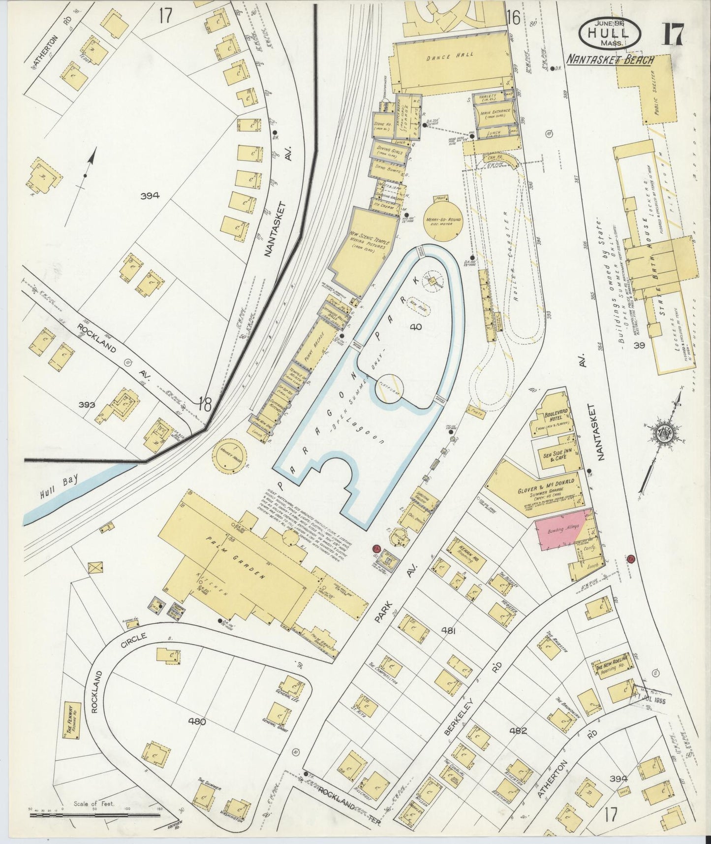 Sanborn Fire Insurance Map from Hull, Plymouth County, Massachusetts (1916), Sheet #0017 - Complete Map Set gallery image, historic Sanborn map, vintage wall art, Massachusetts Massachusetts
