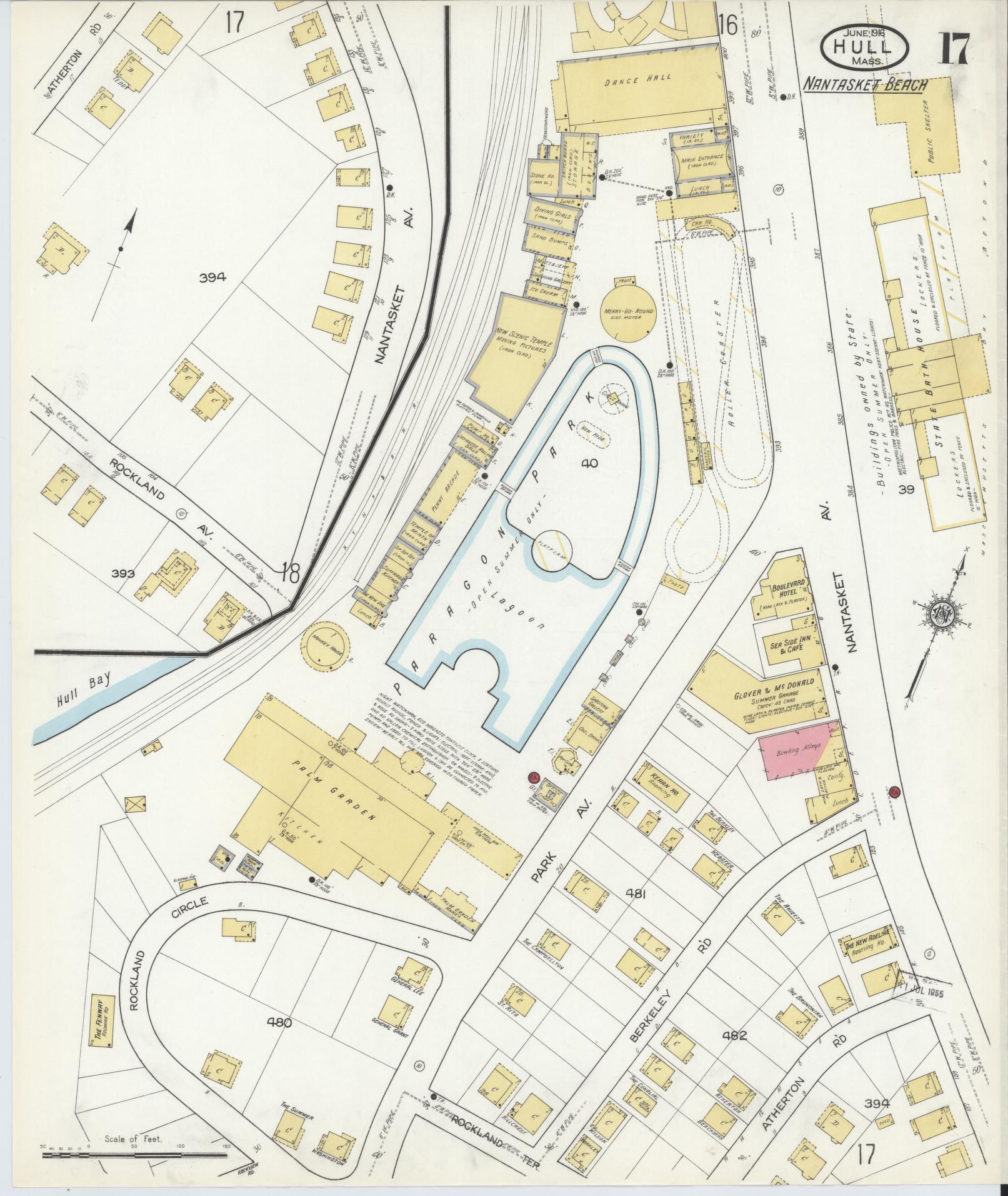 Sanborn Fire Insurance Map from Hull, Plymouth County, Massachusetts (1916), Sheet #0017 - Complete Map Set gallery image, historic Sanborn map, vintage wall art, Massachusetts Massachusetts