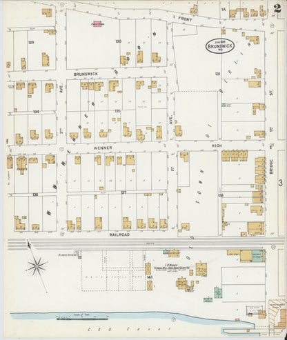 Sanborn Fire Insurance Map from Brunswick, Frederick County, Maryland (1899), Sheet #0002 - Complete Map Set gallery image, historic Sanborn map, vintage wall art, Maryland Maryland