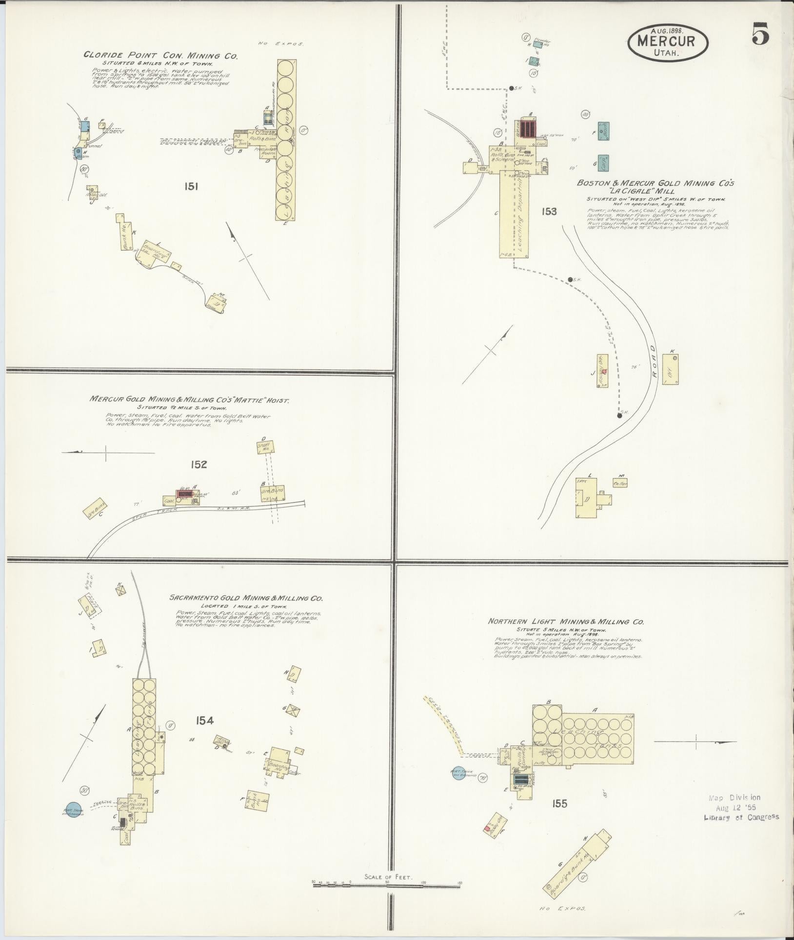 Sanborn Fire Insurance Map from Mercur, Toele County, Utah (1898), Sheet #0005 - Complete Map Set gallery image, historic Sanborn map, vintage wall art, Utah Utah