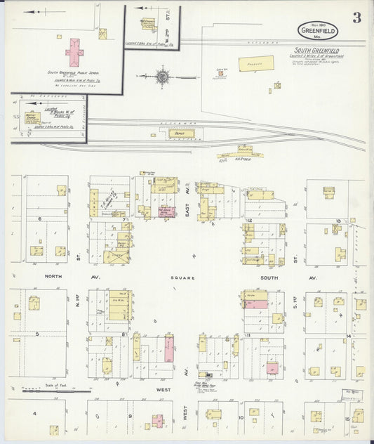 Sanborn Fire Insurance Map from Greenfield, Dade County, Missouri (1910), Sheet #0003 - Historic Sanborn Fire Insurance Map Print, vintage old map wall art, antique decor, genealogy gift, Missouri Missouri map