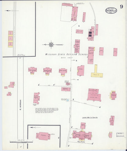 Sanborn Fire Insurance Map from Boonville, Cooper County, Missouri (1917), Sheet #0009 - Complete Map Set gallery image, historic Sanborn map, vintage wall art, Missouri Missouri