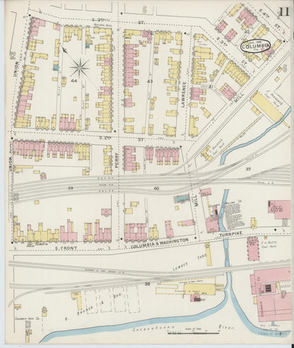 Sanborn Fire Insurance Map from Columbia, Lancaster County, Pennsylvania (1894), Sheet #0011 - Complete Map Set gallery image, historic Sanborn map, vintage wall art, Pennsylvania Pennsylvania