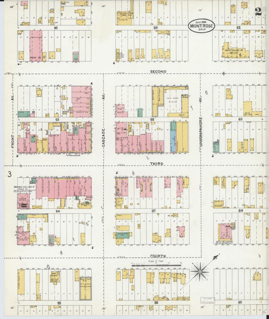 Sanborn Fire Insurance Map from Montrose, Montrose County, Colorado (1904), Sheet #0002 - Historic Sanborn Fire Insurance Map Print, vintage old map wall art, antique decor, genealogy gift, Colorado Colorado map