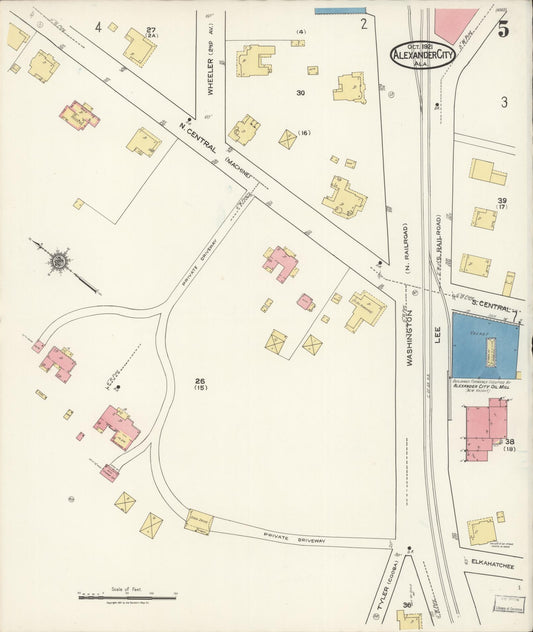 Sanborn Fire Insurance Map from Alexander City, Tallapoosa County, Alabama (1921), Sheet #0005