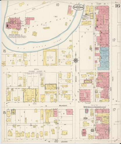 Sanborn Fire Insurance Map from Sheridan, Sheridan County, Wyoming (1912), Sheet #0016 - Complete Map Set gallery image, historic Sanborn map, vintage wall art, Wyoming Wyoming