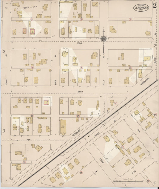Sanborn Fire Insurance Map from Leavenworth, Chelan County, Washington (1931), Sheet #0002 - Historic Sanborn Fire Insurance Map Print, vintage old map wall art, antique decor, genealogy gift, Washington Washington map