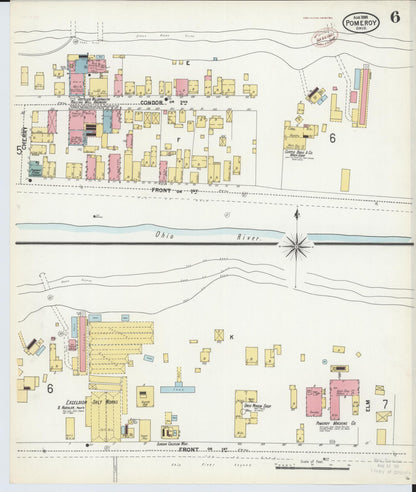 Sanborn Fire Insurance Map from Pomeroy, Meigs County, Ohio (1899), Sheet #0006 - Complete Map Set gallery image, historic Sanborn map, vintage wall art, Ohio Ohio
