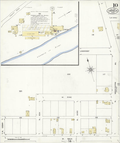 Sanborn Fire Insurance Map from Centralia, Lewis County, Washington (1909), Sheet #0010 - Complete Map Set gallery image, historic Sanborn map, vintage wall art, Washington Washington