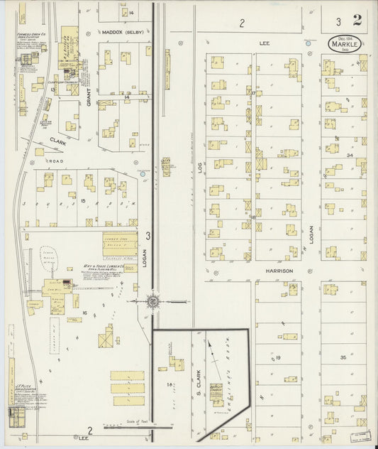 Sanborn Fire Insurance Map from Markle, Huntington County, Indiana (1914), Sheet #0002 - Historic Sanborn Fire Insurance Map Print, vintage old map wall art, antique decor, genealogy gift, Indiana Indiana map