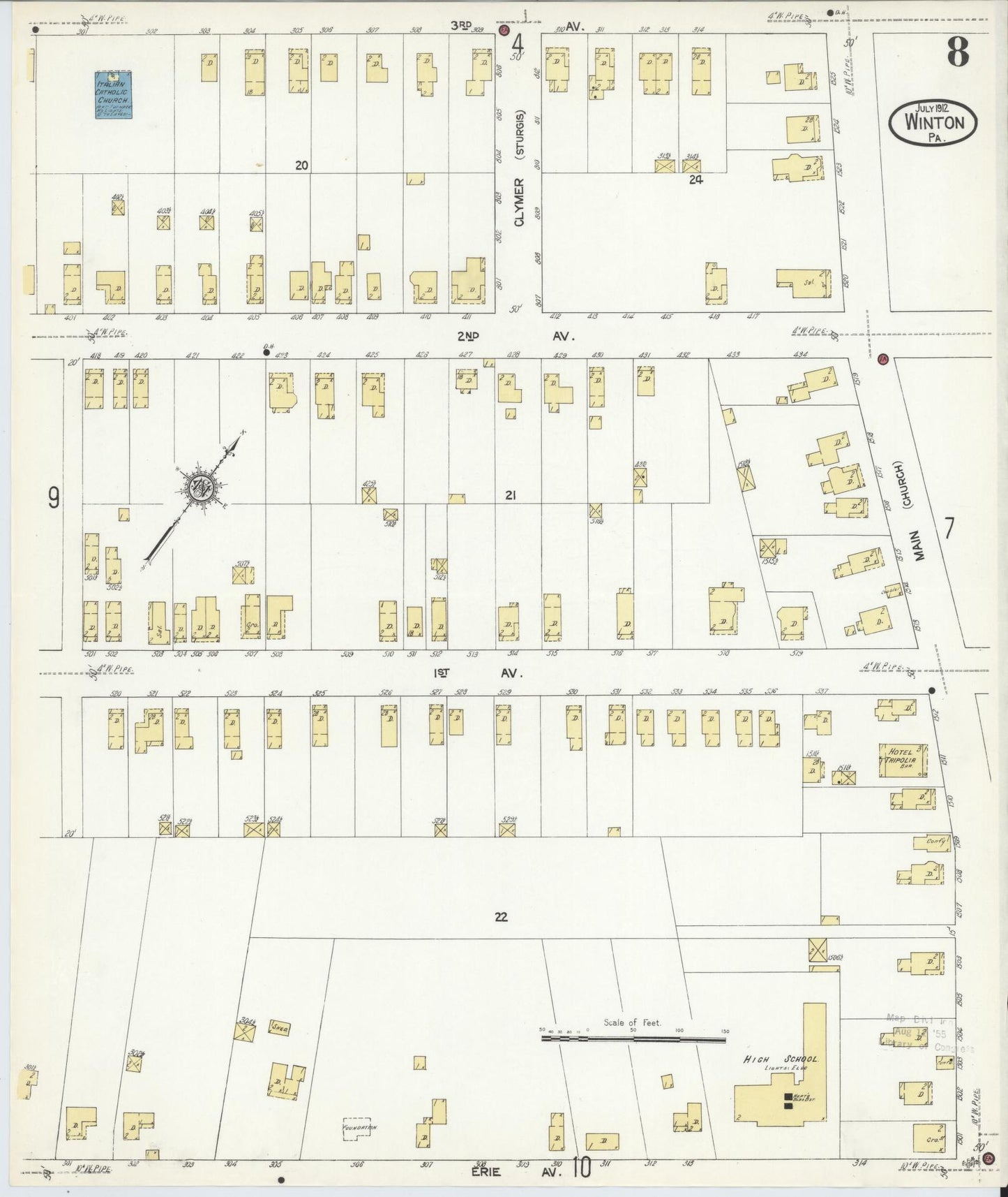 Sanborn Fire Insurance Map from Winton, Lackawanna County, Pennsylvania (1912), Sheet #0008 - Complete Map Set gallery image, historic Sanborn map, vintage wall art, Pennsylvania Pennsylvania