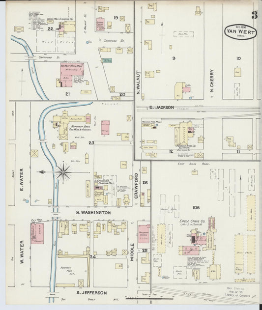 Sanborn Fire Insurance Map from Van Wert, Van Wert County, Ohio (1890), Sheet #0003 - Historic Sanborn Fire Insurance Map Print, vintage old map wall art, antique decor, genealogy gift, Ohio Ohio map