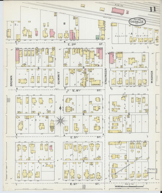 Sanborn Fire Insurance Map from Sedalia, Pettis County, Missouri (1892), Sheet #0011 - Historic Sanborn Fire Insurance Map Print, vintage old map wall art, antique decor, genealogy gift, Missouri Missouri map