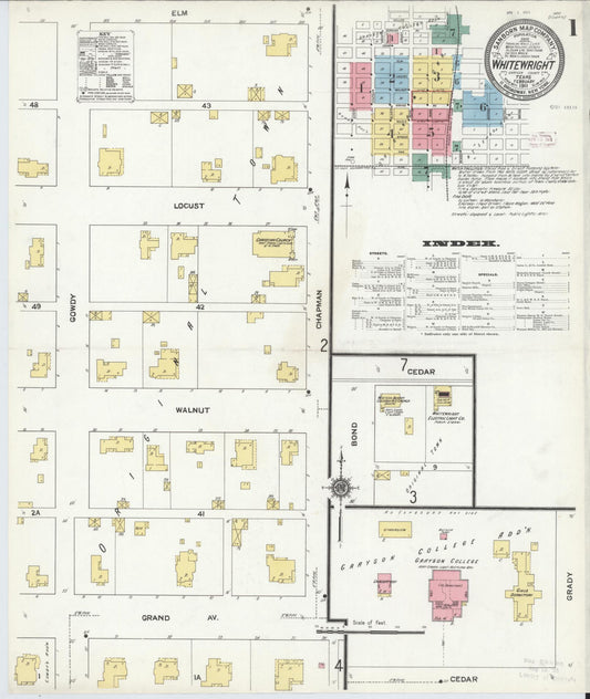 Sanborn Fire Insurance Map from Whitewright, Grayson County, Texas (1911), Sheet #0001 - Complete Map Set gallery image, historic Sanborn map, vintage wall art, Texas Texas