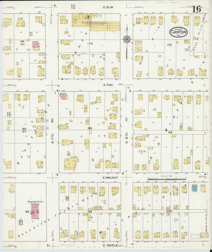 Sanborn Fire Insurance Map from Canton, Fulton County, Illinois (1917), Sheet #0016 - Complete Map Set gallery image, historic Sanborn map, vintage wall art, Illinois Illinois