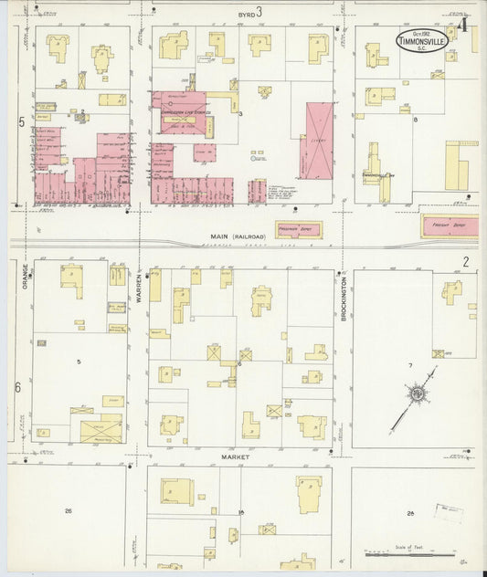 Sanborn Fire Insurance Map from Timmonsville, Florence County, South Carolina (1912), Sheet #0004 - Historic Sanborn Fire Insurance Map Print, vintage old map wall art, antique decor, genealogy gift, South Carolina South Carolina map