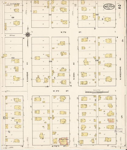 Sanborn Fire Insurance Map from Holton, Jackson County, Kansas (1922), Sheet #0002 - Complete Map Set gallery image, historic Sanborn map, vintage wall art, Kansas Kansas