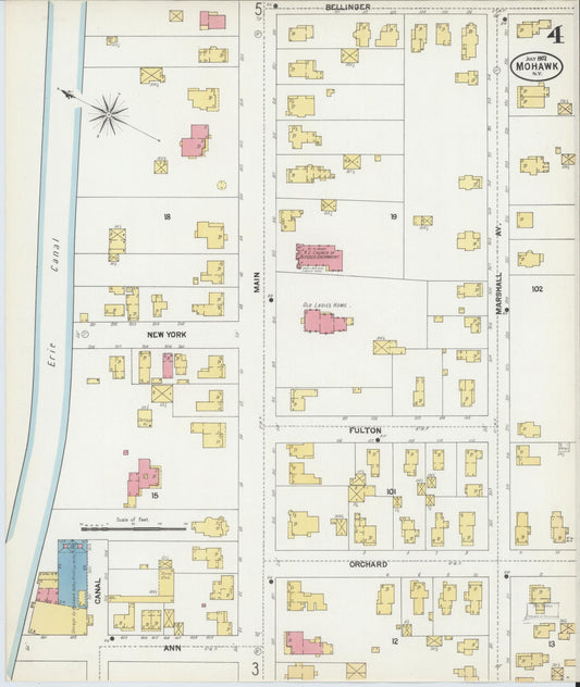 Sanborn Fire Insurance Map from Mohawk, Herkimer County, New York (1902), Sheet #0004 - Historic Sanborn Fire Insurance Map Print, vintage old map wall art, antique decor, genealogy gift, New York New York map