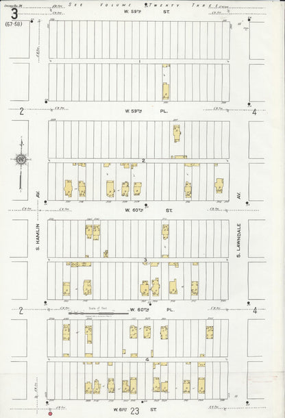 Sanborn Fire Insurance Map from Chicago, Cook County, Illinois (1920), Sheet #0003 - Historic Sanborn Fire Insurance Map Print, vintage old map wall art, antique decor, genealogy gift, Illinois Illinois map