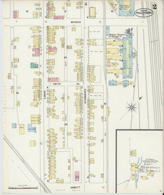 Sanborn Fire Insurance Map from Phillipsburg, Warren County, New Jersey (1897), Sheet #0002 - Complete Map Set gallery image, historic Sanborn map, vintage wall art, New Jersey New Jersey