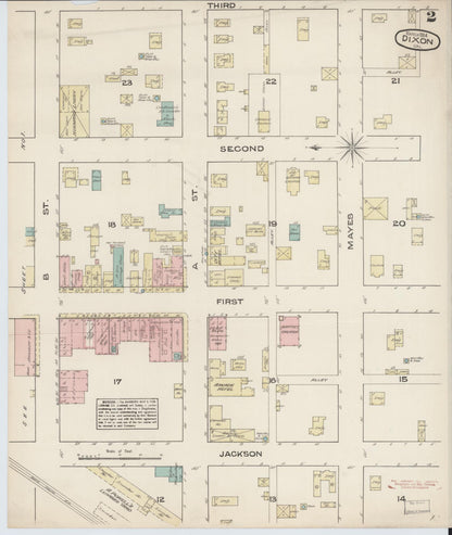 Sanborn Fire Insurance Map from Dixon, Solano County, California (1884), Sheet #0002 - Complete Map Set gallery image, historic Sanborn map, vintage wall art, California California
