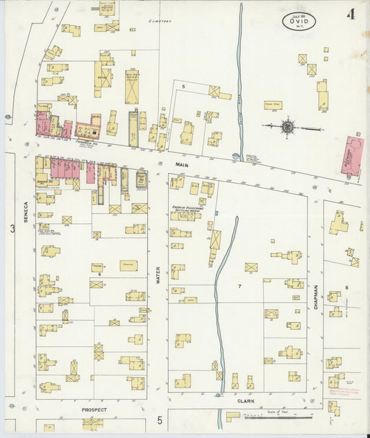Sanborn Fire Insurance Map from Ovid, Seneca County, New York (1911), Sheet #0004 - Historic Sanborn Fire Insurance Map Print, vintage old map wall art, antique decor, genealogy gift, New York New York map