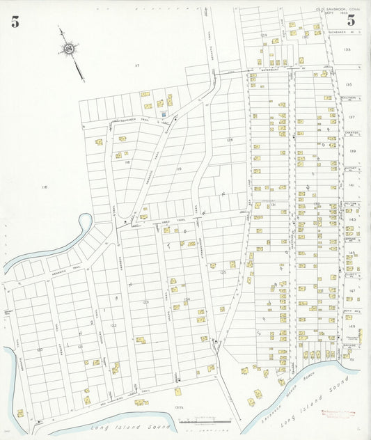Sanborn Fire Insurance Map from Old Saybrook, Middlesex County, Connecticut (1933), Sheet #0005 - Historic Sanborn Fire Insurance Map Print, vintage old map wall art, antique decor, genealogy gift, Connecticut Connecticut map