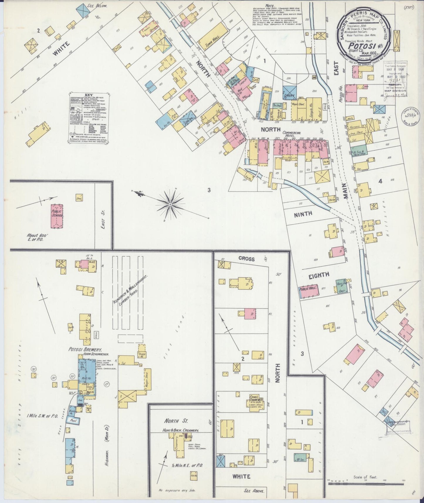 Sanborn Fire Insurance Map from Potosi, Grant County, Wisconsin (1900), Sheet #0001 - Historic Sanborn Fire Insurance Map Print, vintage old map wall art, antique decor, genealogy gift, Wisconsin Wisconsin map