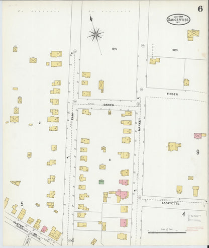 Sanborn Fire Insurance Map from Saugerties, Ulster County, New York (1904), Sheet #0006 - Complete Map Set gallery image, historic Sanborn map, vintage wall art, New York New York