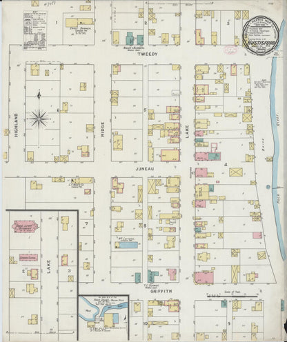 Sanborn Fire Insurance Map from Hustisford, Dodge County, Wisconsin (1894), Sheet #0001 - Historic Sanborn Fire Insurance Map Print, vintage old map wall art, antique decor, genealogy gift, Wisconsin Wisconsin map