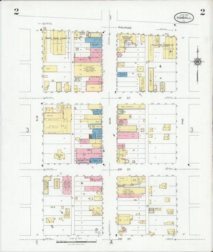 Sanborn Fire Insurance Map from Kimball, Brule County, South Dakota (1928), Sheet #0002 - Complete Map Set gallery image, historic Sanborn map, vintage wall art, South Dakota South Dakota