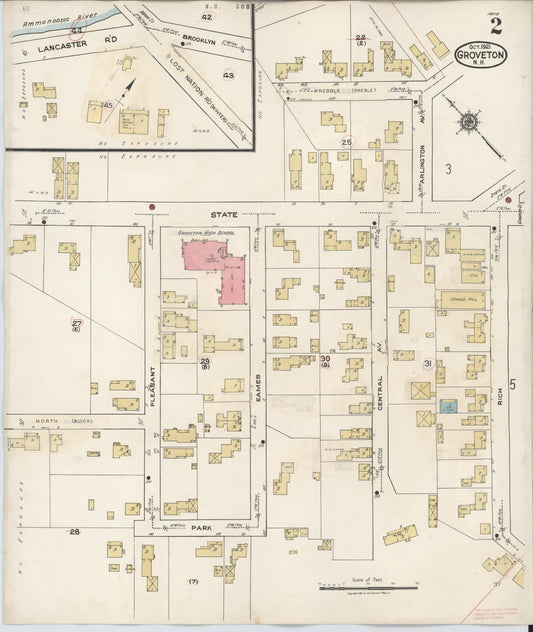 Sanborn Fire Insurance Map from Groveton, Coos County, New Hampshire (1939), Sheet #0002 - Historic Sanborn Fire Insurance Map Print, vintage old map wall art, antique decor, genealogy gift, New Hampshire New Hampshire map