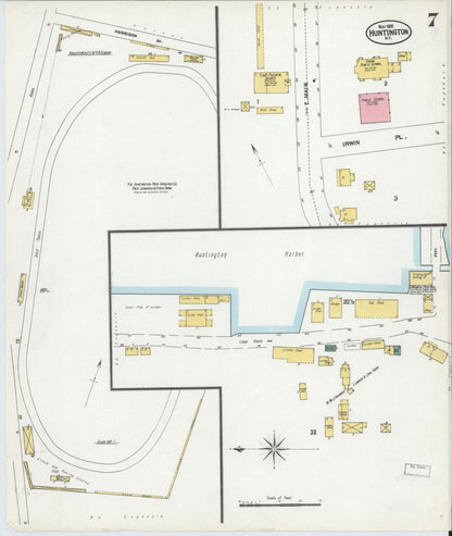 Sanborn Fire Insurance Map from Huntington, Suffolk County, New York (1902), Sheet #0007 - Complete Map Set gallery image, historic Sanborn map, vintage wall art, New York New York