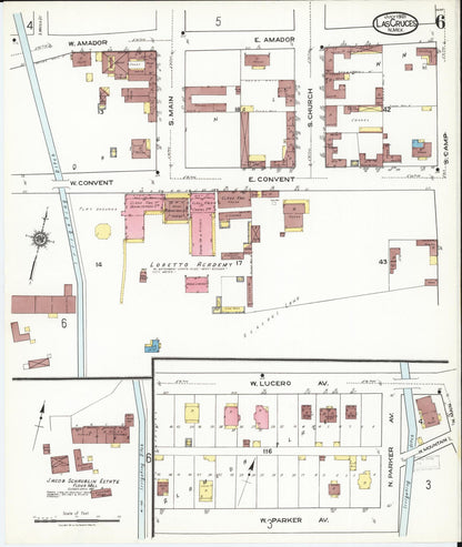 Sanborn Fire Insurance Map from Las Cruces, Dona Ana County, New Mexico (1921), Sheet #0006 - Complete Map Set gallery image, historic Sanborn map, vintage wall art, New Mexico New Mexico