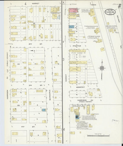 Sanborn Fire Insurance Map from Eureka, McPherson County, South Dakota (1913), Sheet #0004 - Complete Map Set gallery image, historic Sanborn map, vintage wall art, South Dakota South Dakota