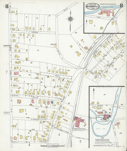 Sanborn Fire Insurance Map from McMinnville, Warren County, Tennessee (1926), Sheet #0008 - Complete Map Set gallery image, historic Sanborn map, vintage wall art, Tennessee Tennessee
