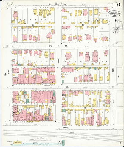 Sanborn Fire Insurance Map from Fort Madison, Lee County, Iowa (1900), Sheet #0006 - Historic Sanborn Fire Insurance Map Print