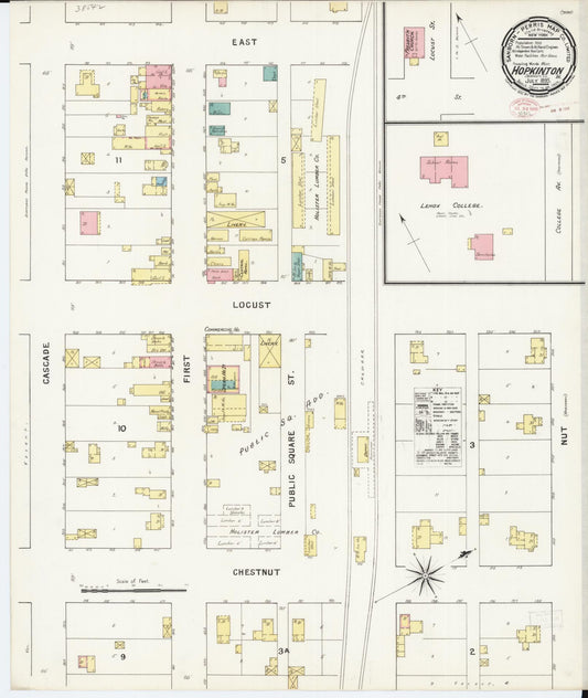 Sanborn Fire Insurance Map from Hopkinton, Delaware County, Iowa (1895), Sheet #0001 - Historic Sanborn Fire Insurance Map Print, vintage old map wall art
