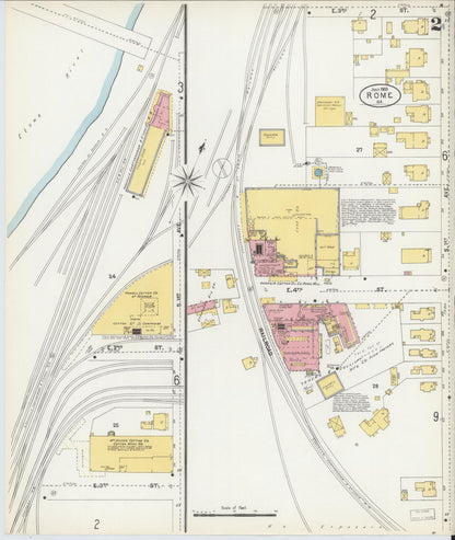 Sanborn Fire Insurance Map from Rome, Floyd County, Georgia (1903), Sheet #0002 - Complete Map Set gallery image, historic Sanborn map, vintage wall art, Georgia Georgia
