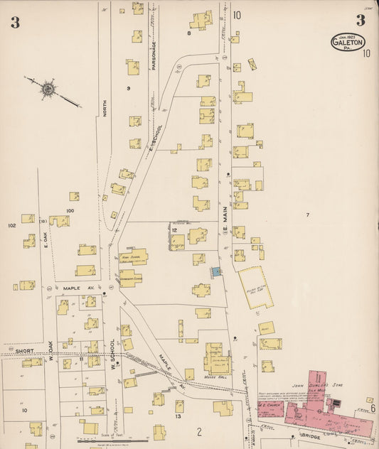 Sanborn Fire Insurance Map from Galeton, Potter County, Pennsylvania (1923), Sheet #0003 - Historic Sanborn Fire Insurance Map Print, vintage old map wall art, antique decor, genealogy gift, Pennsylvania Pennsylvania map