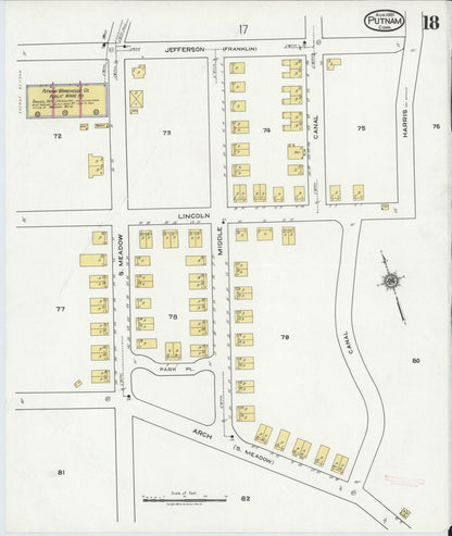 Sanborn Fire Insurance Map from Putnam, Windham County, Connecticut (1920), Sheet #0018 - Complete Map Set gallery image, historic Sanborn map, vintage wall art, Connecticut Connecticut