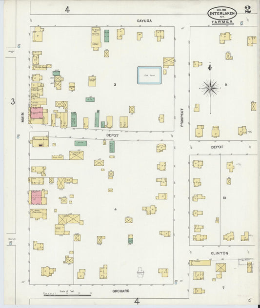 Sanborn Fire Insurance Map from Interlaken, Seneca County, New York (1904), Sheet #0002 - Historic Sanborn Fire Insurance Map Print, vintage old map wall art, antique decor, genealogy gift, New York New York map