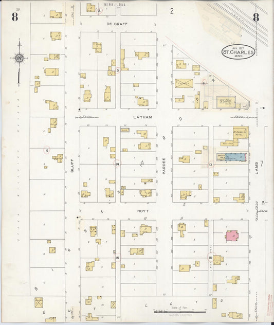 Sanborn Fire Insurance Map from Saint Charles, Winona County, Minnesota (1940), Sheet #0008 - Historic Sanborn Fire Insurance Map Print, vintage old map wall art, antique decor, genealogy gift, Minnesota Minnesota map