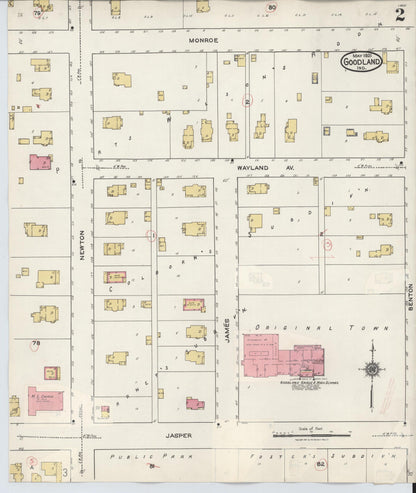 Sanborn Fire Insurance Map from Goodland, Newton County, Indiana (1933), Sheet #0002 - Historic Sanborn Fire Insurance Map Print, vintage old map wall art, antique decor, genealogy gift, Indiana Indiana map
