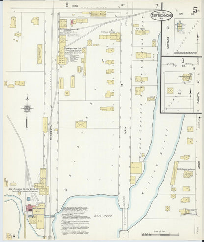 Sanborn Fire Insurance Map from New Richmond, St. Croix County, Wisconsin (1912), Sheet #0005 - Complete Map Set gallery image, historic Sanborn map, vintage wall art, Wisconsin Wisconsin
