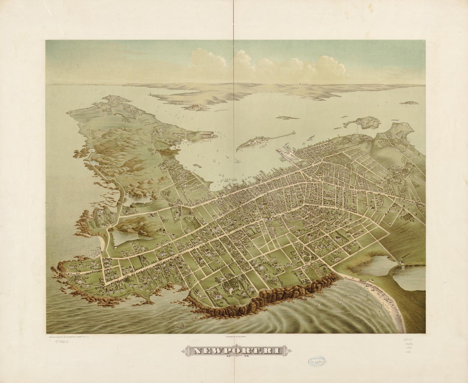 Newport, R.I. 1878. (1878) – Historic Bird’s-Eye View Panorama Print