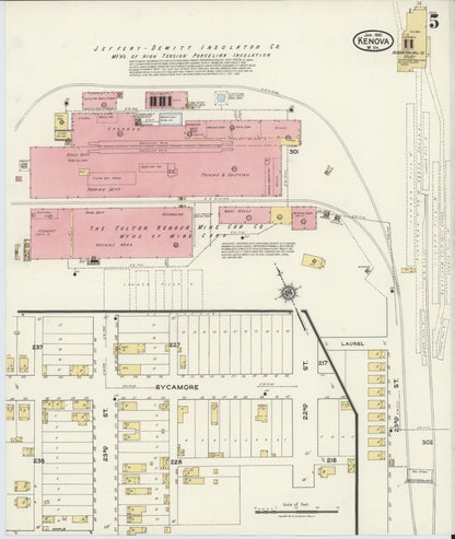 Sanborn Fire Insurance Map from Kenova, Wayne County, West Virginia (1921), Sheet #0005 - Complete Map Set gallery image, historic Sanborn map, vintage wall art, West Virginia West Virginia