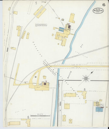 Sanborn Fire Insurance Map from Munising, Alger County, Michigan (1906), Sheet #0006 - Historic Sanborn Fire Insurance Map Print, vintage old map wall art, antique decor, genealogy gift, Michigan Michigan map