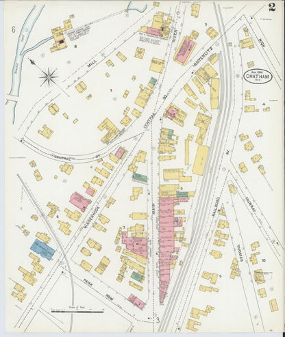 Sanborn Fire Insurance Map from Chatham, Columbia County, New York (1904), Sheet #0002 - Complete Map Set gallery image, historic Sanborn map, vintage wall art, New York New York