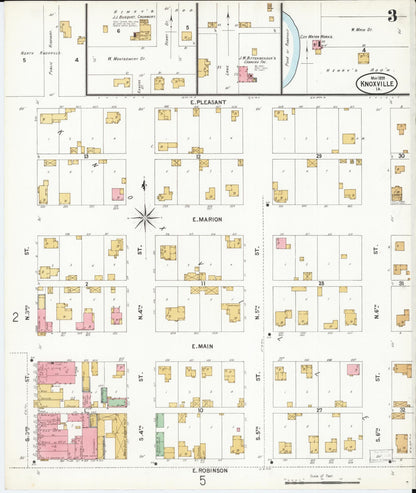Sanborn Fire Insurance Map from Knoxville, Marion County, Iowa (1899), Sheet #0003 - Historic Sanborn Fire Insurance Map Print
